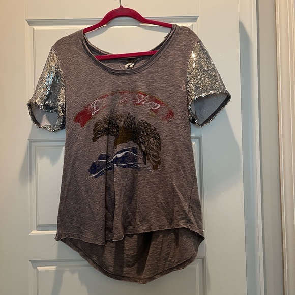 Free people sequined sleeve tee - Picture 2 of 3